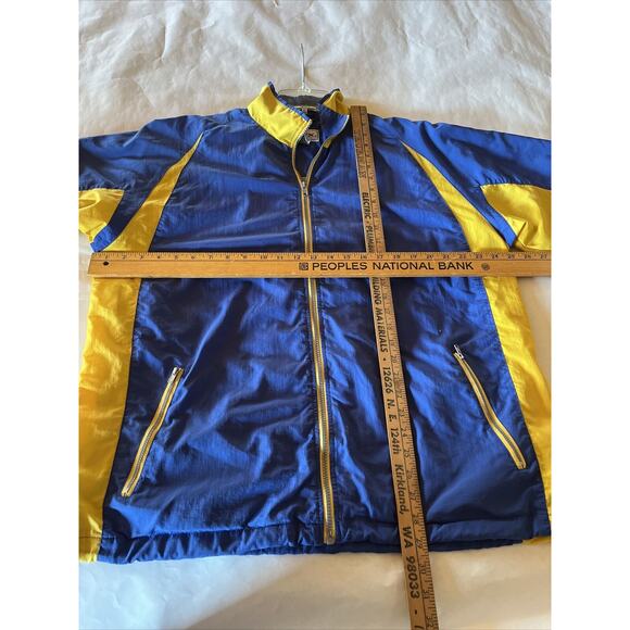 Tonix Blue Warm Up Track Jacket Men’s Size L Vintage Yellow Full Zip Long Sleeve - Picture 13 of 15